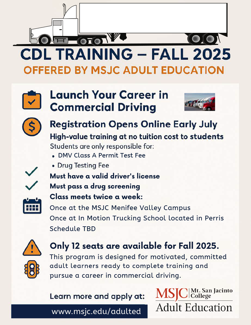 CDL Training Available Fall 2025