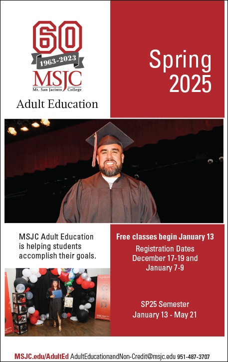 Spring 2025 Adult Ed Schedule of Classes