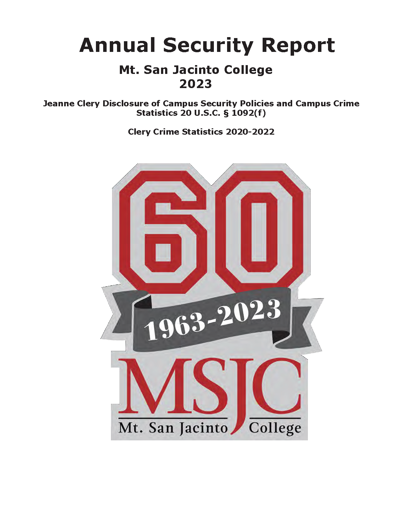 2023 MSJC Annual Security Report