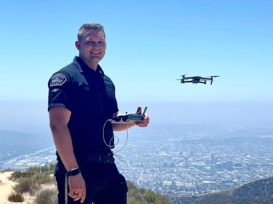 first responder with drone