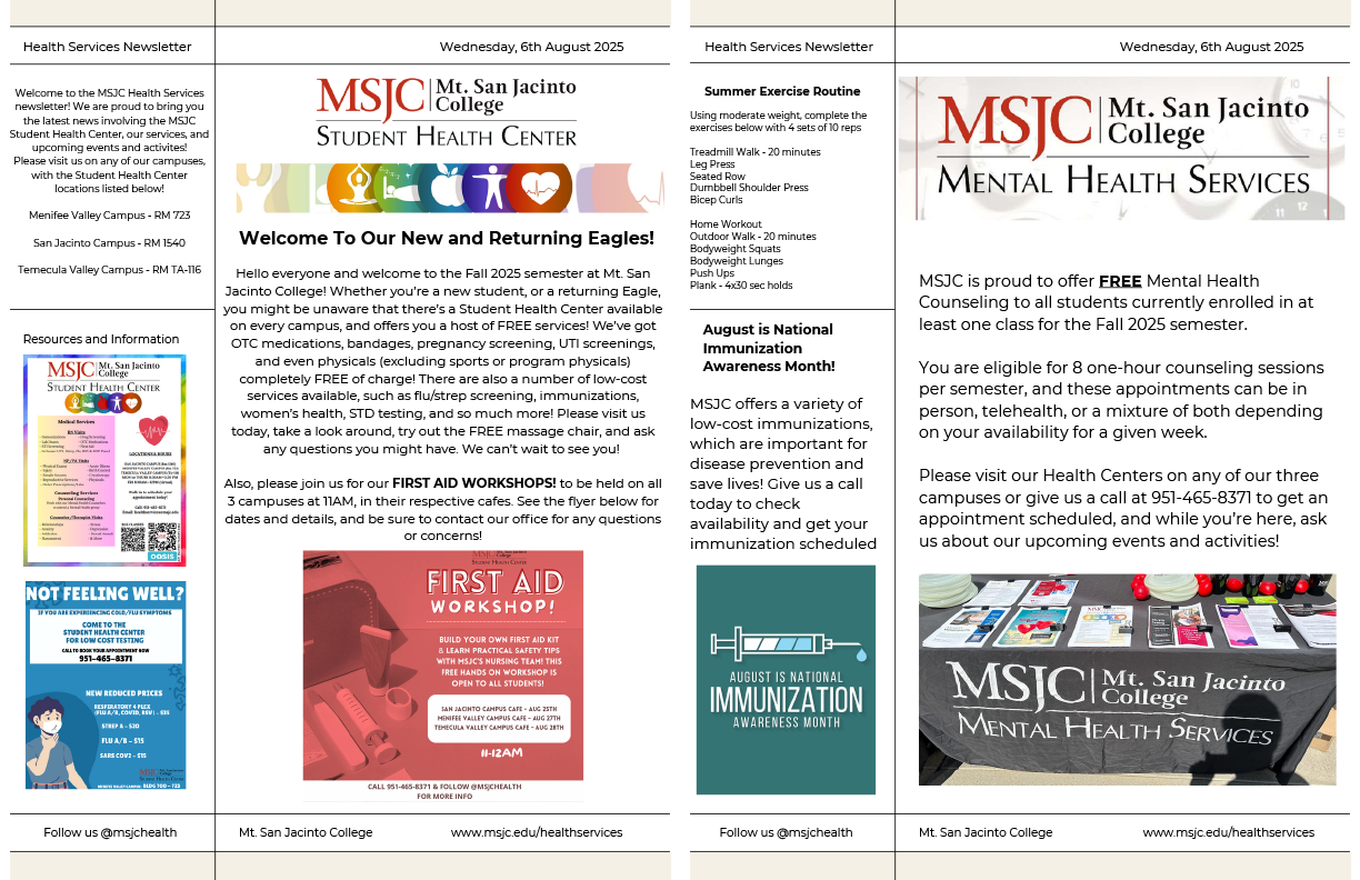 Health Center Newsletter
