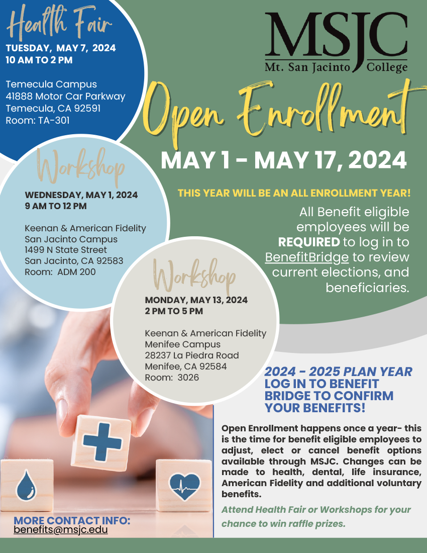 Open Enrollment 2024-2025 Health Fair and Workshops