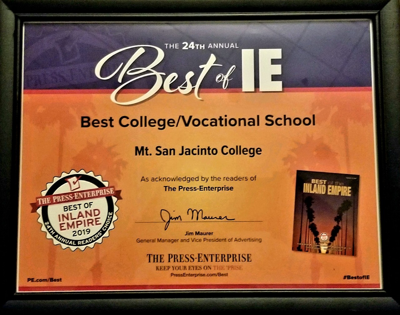 Best College/Vocational School award