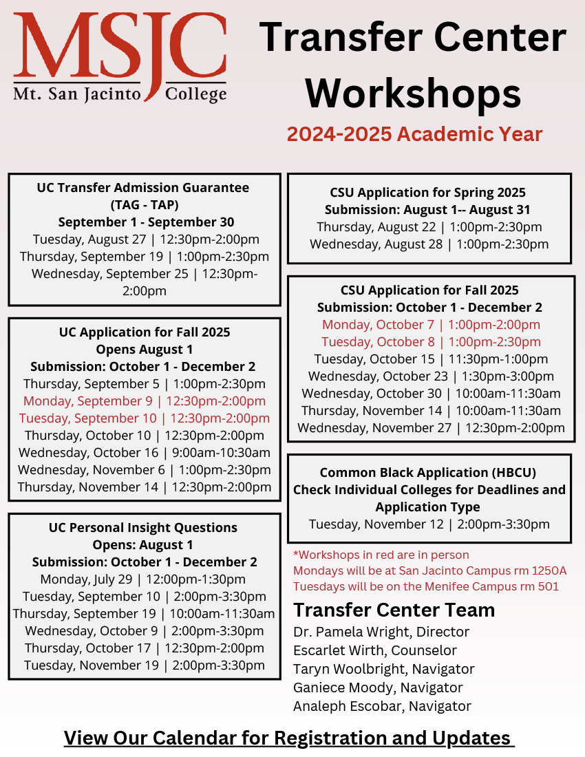 Fall 2024 Workshops